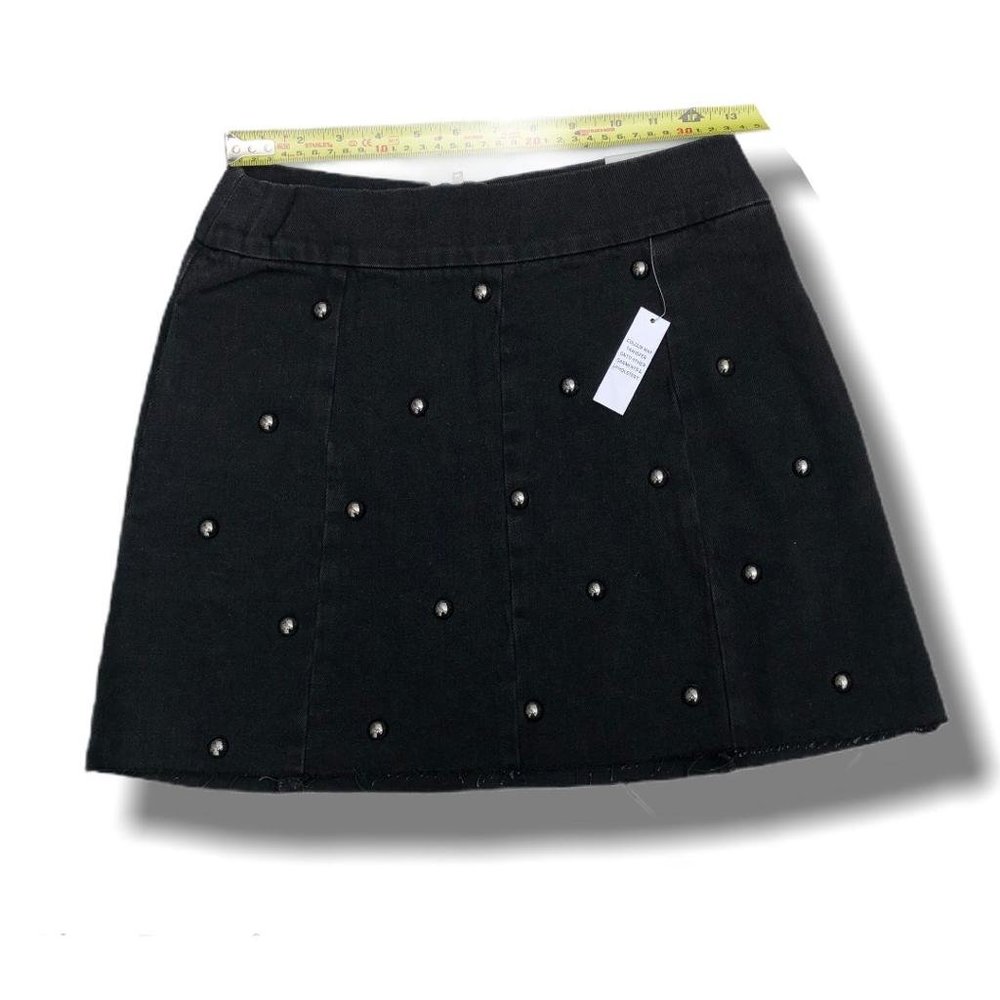Topshop Moto Raw Hem Mini Skirt Fade Black 6 - NEW - Picture 3 of 7